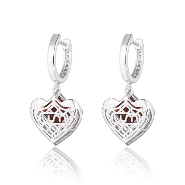 Šperky s granáty diamant náušnice - 551 #4