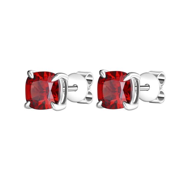 Garnet silver earring - 412 #3