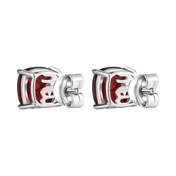 Garnet silver earring - 412 #4