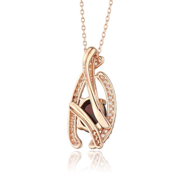 Garnet diamond pendant - 555 #3