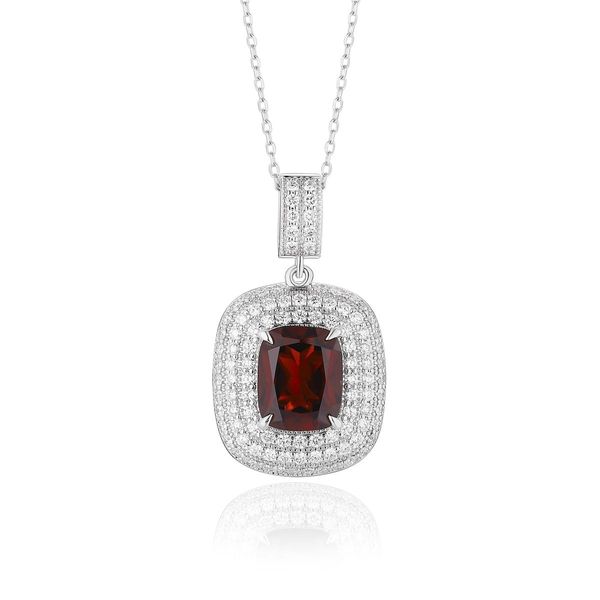 Garnet diamond pendant - 559 #2