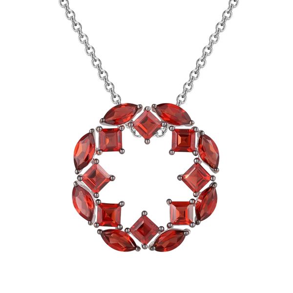 Garnet silver pendant - 389 #2