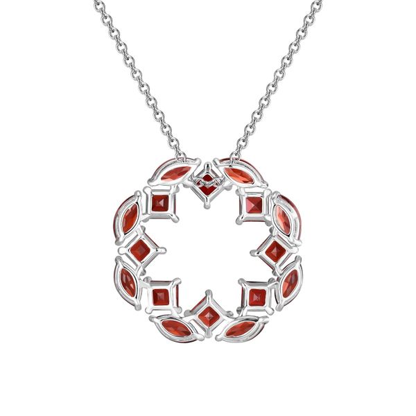 Garnet silver pendant - 389 #3
