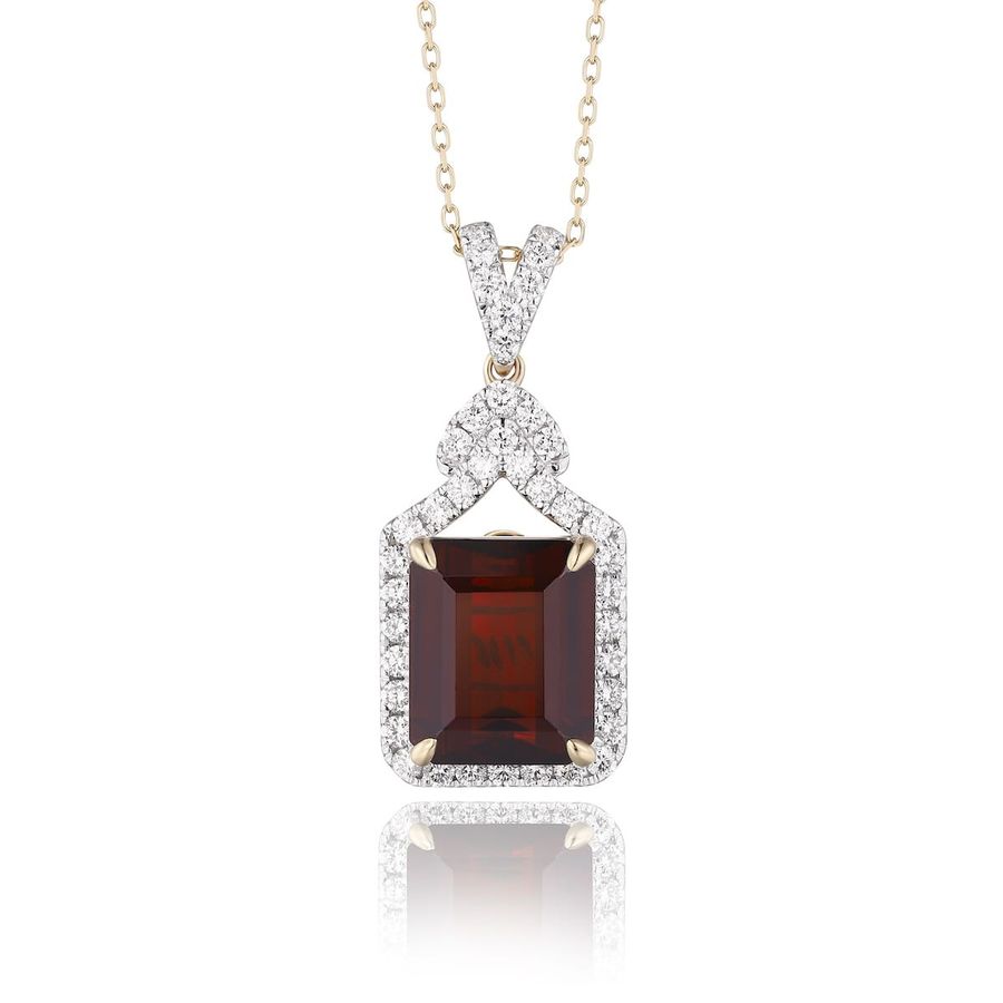 Garnet diamond pendant - 560