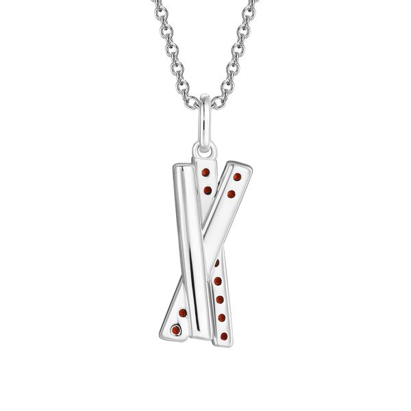 Garnet silver pendant - 383 #3