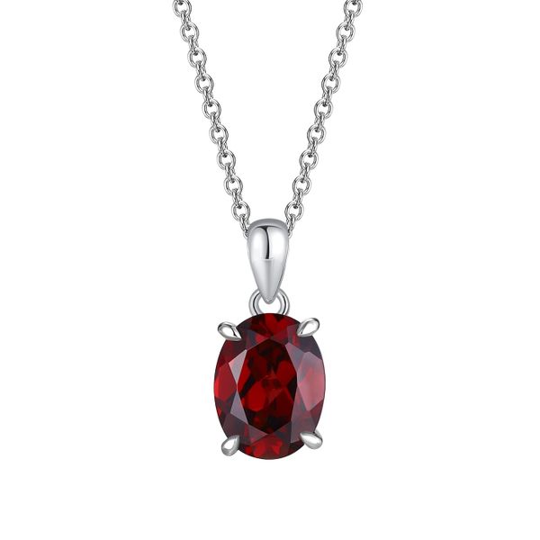 Garnet silver pendant - 405 #2