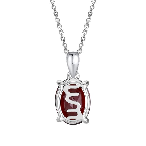 Garnet silver pendant - 405 #3