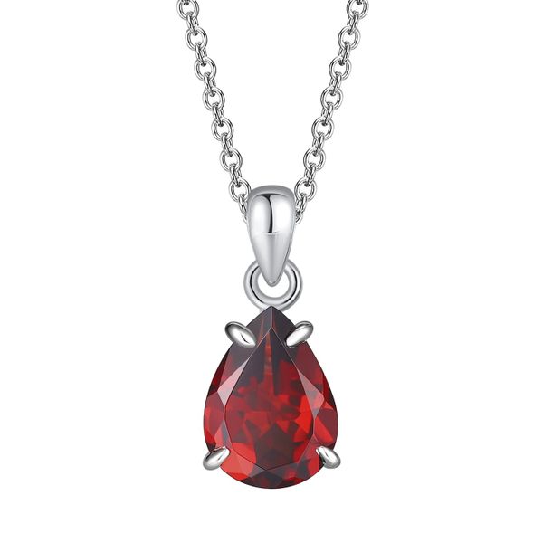 Garnet silver pendant - 415 #2