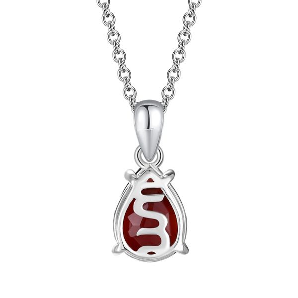 Garnet silver pendant - 415 #3