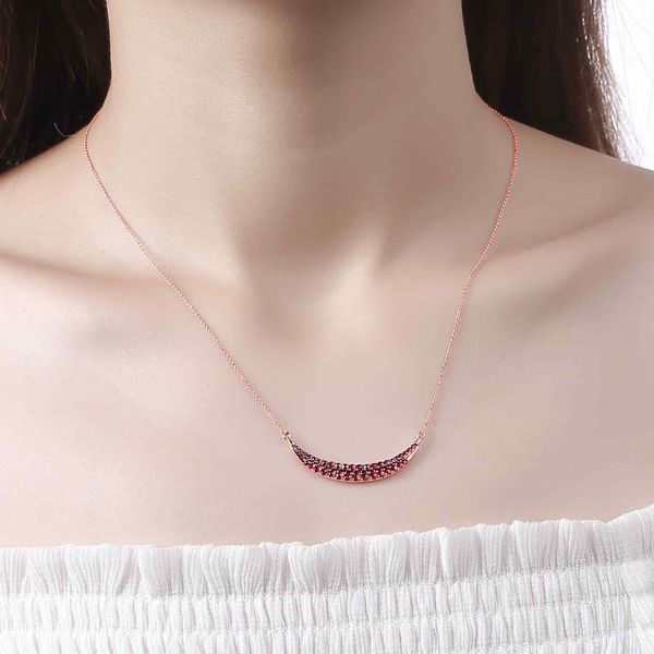 Garnet gold necklace - 997 #3