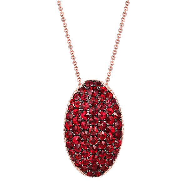 Garnet diamond pendant - 190 #2