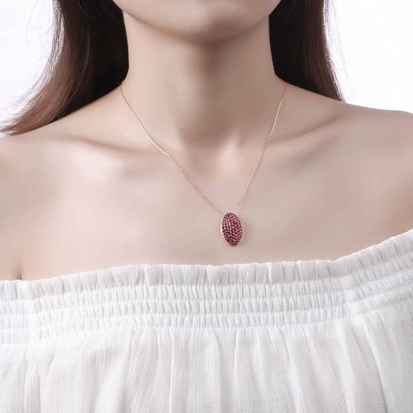 Garnet diamond pendant - 190 #3