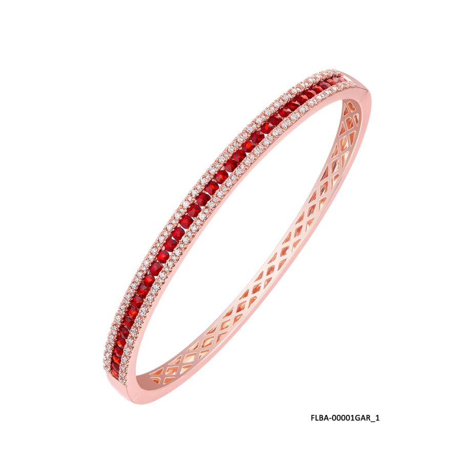 Šperky s granáty diamant náramek - 159