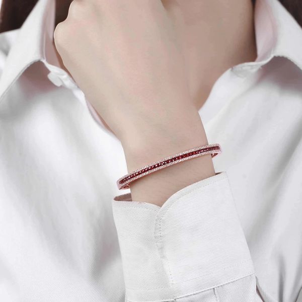 Šperky s granáty diamant náramek - 159 #3