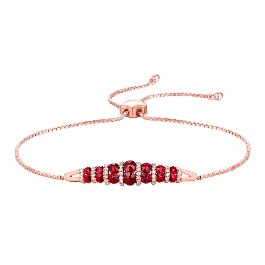 Šperky s granáty diamant náramek - 157