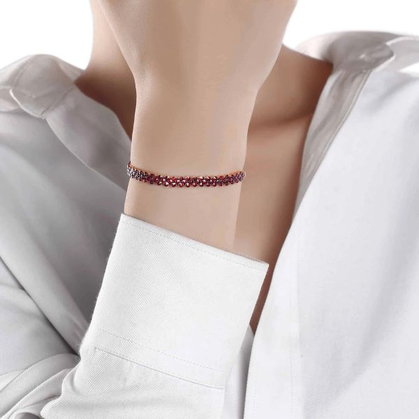 Garnet gold bracelet - 1001 #4