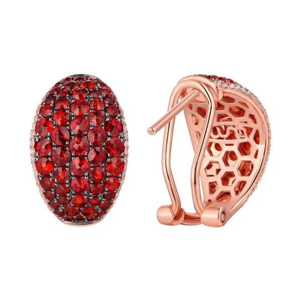 Garnet diamond earring - 189 #2