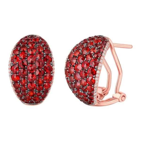 Garnet diamond earring - 189 #3