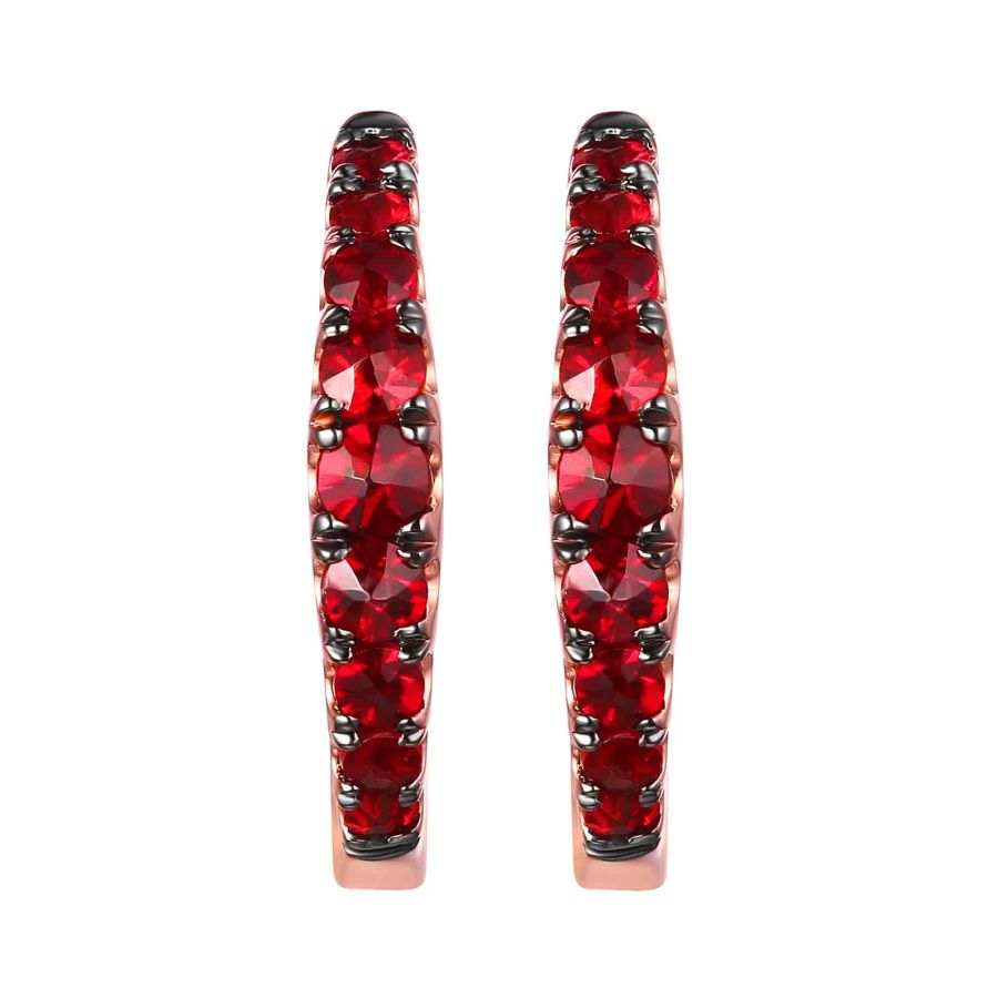 Garnet gold earring - 192