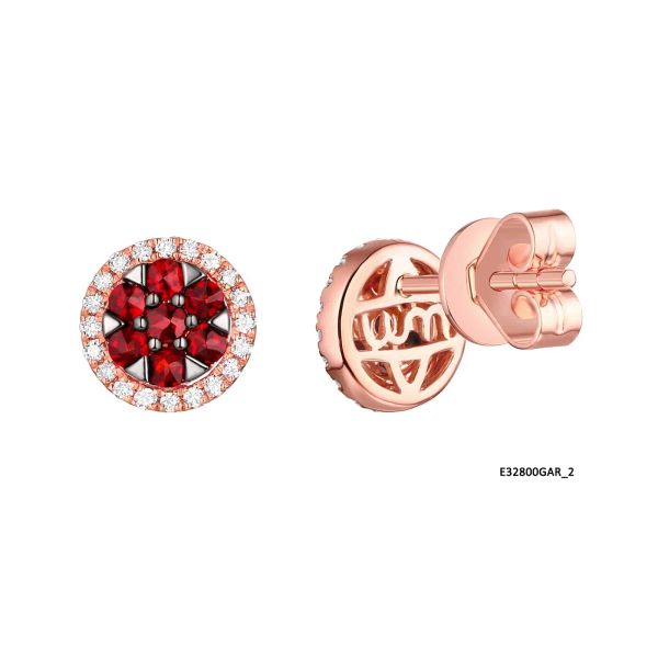 Garnet diamond earring - 195 #4