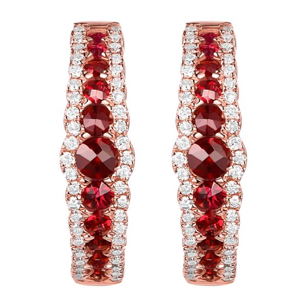 Šperky s granáty diamant náušnice - 165 #2