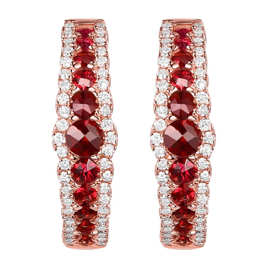 Šperky s granáty diamant náušnice - 165