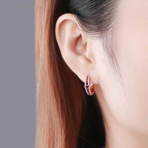 Šperky s granáty diamant náušnice - 165 #5