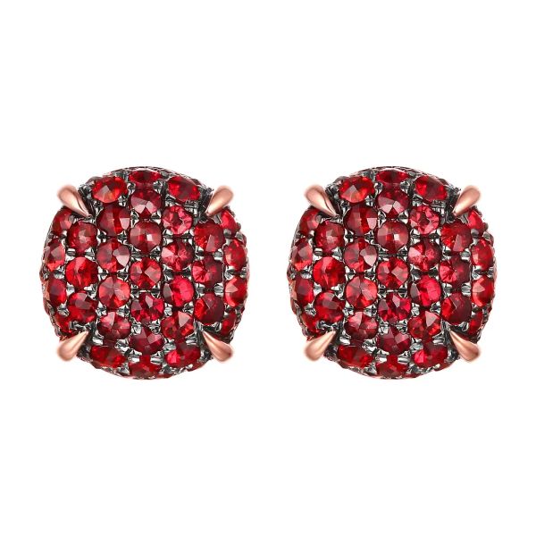 Garnet gold earring - 183 #2