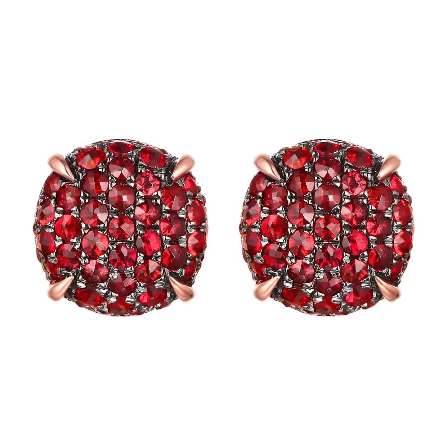 Garnet gold earring - 183