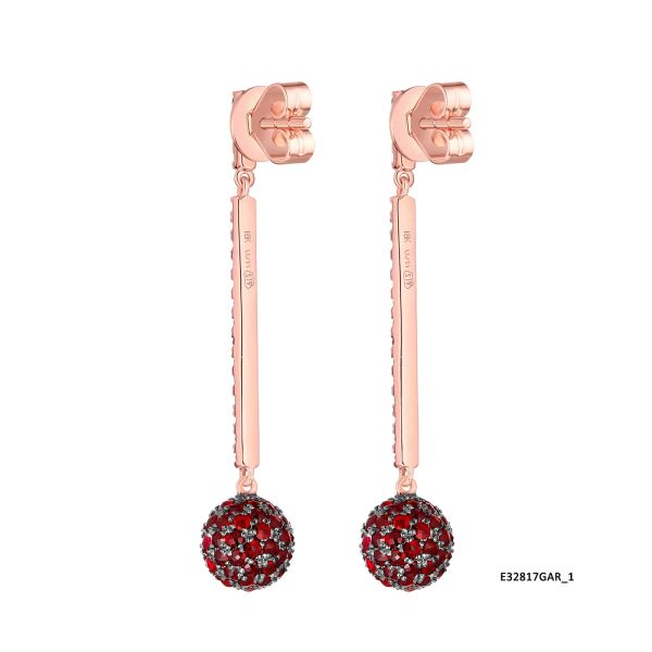 Šperky s granáty zlato náušnice - 163 #3