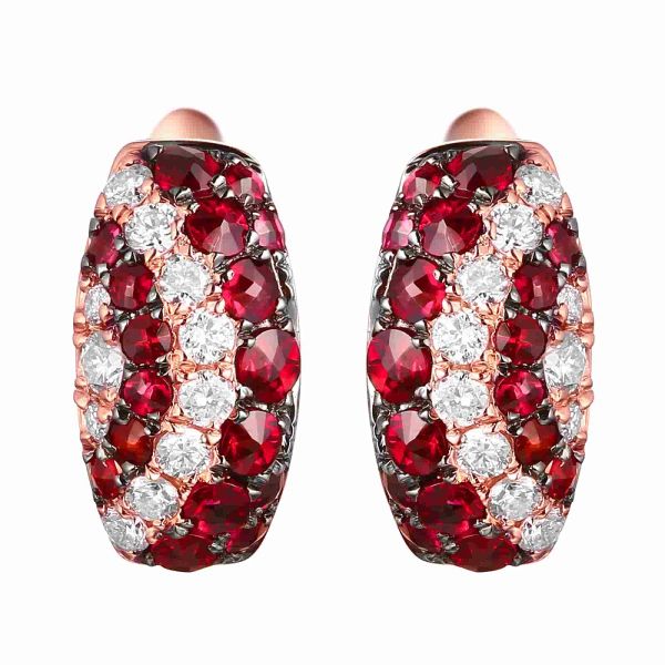 Garnet diamond earring - 171 #2