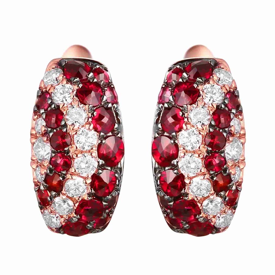 Garnet diamond earring - 171