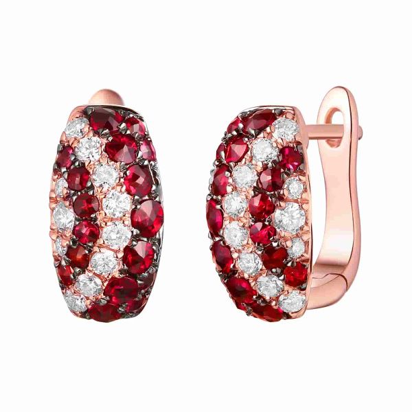 Garnet diamond earring - 171 #3