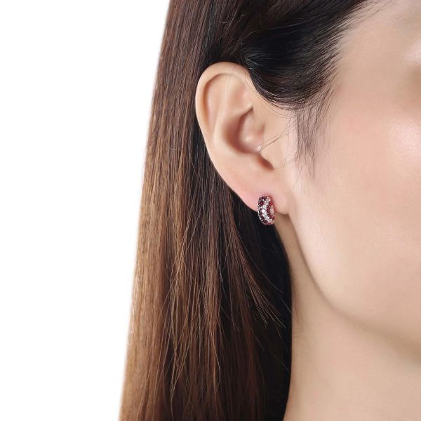 Garnet diamond earring - 171 #5