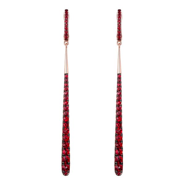 Garnet gold earring - 199 #2