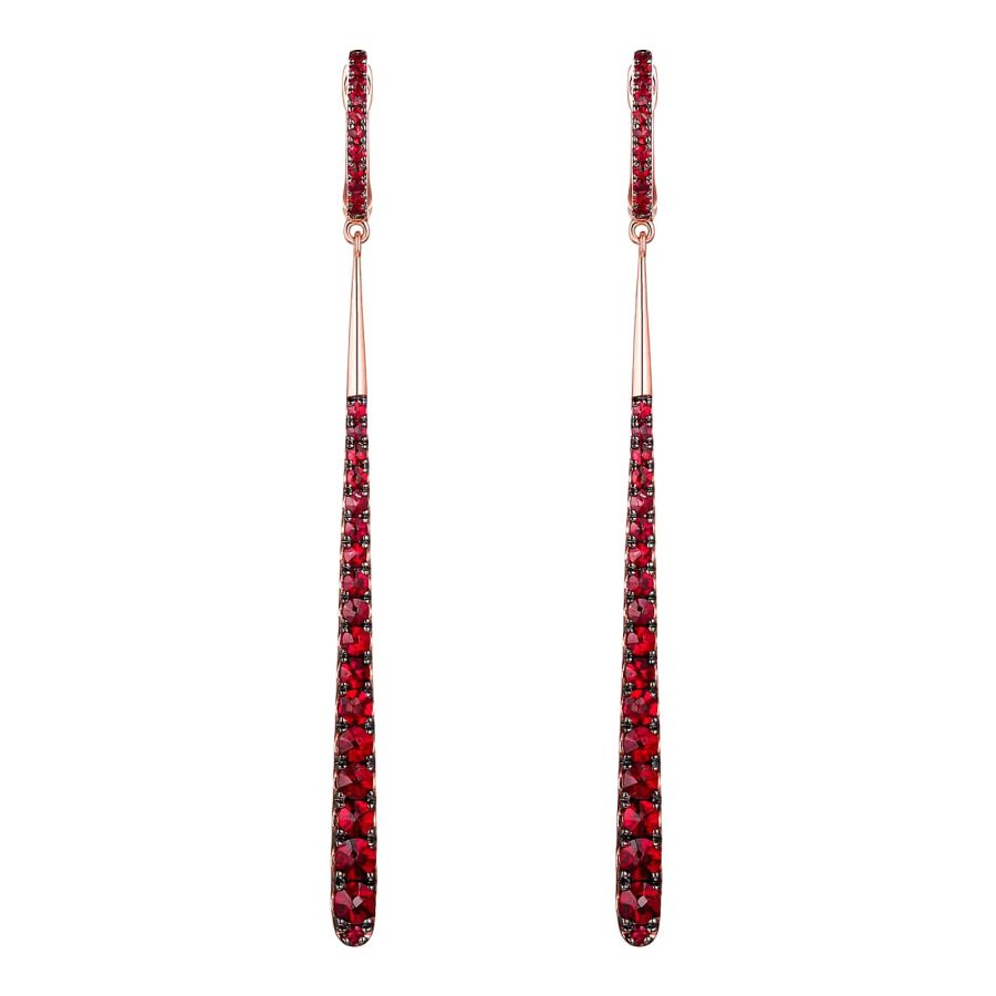 Garnet gold earring - 199