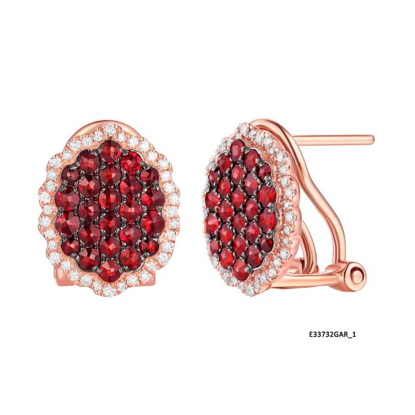 Šperky s granáty diamant náušnice - 168 #3