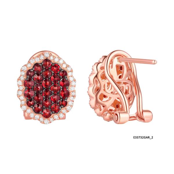 Šperky s granáty diamant náušnice - 168 #4