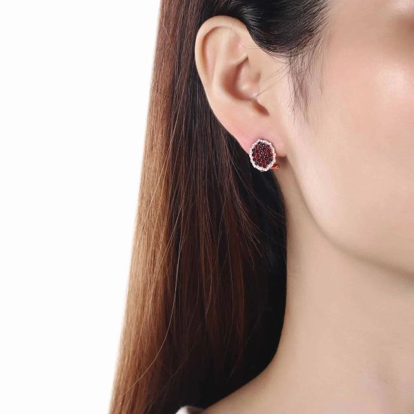 Šperky s granáty diamant náušnice - 168 #5