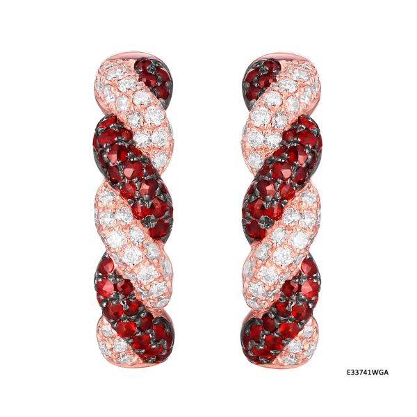 Šperky s granáty diamant náušnice - 200 #2