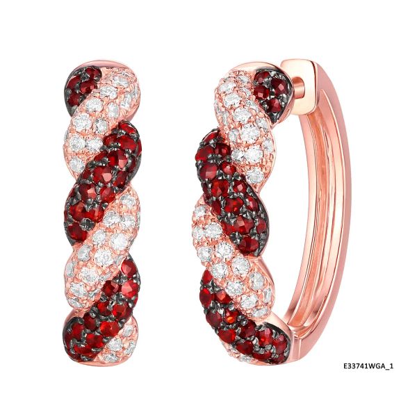 Šperky s granáty diamant náušnice - 200 #3