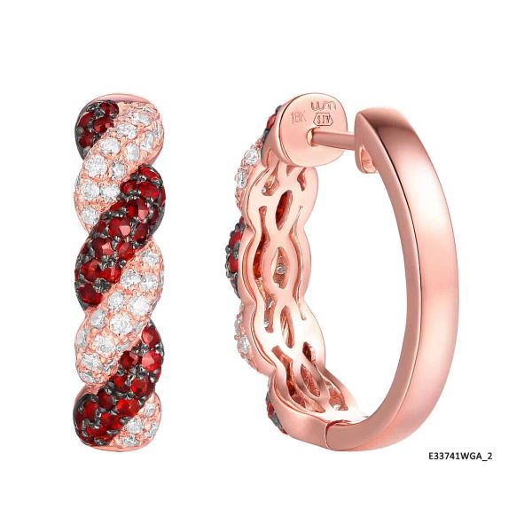 Šperky s granáty diamant náušnice - 200 #4