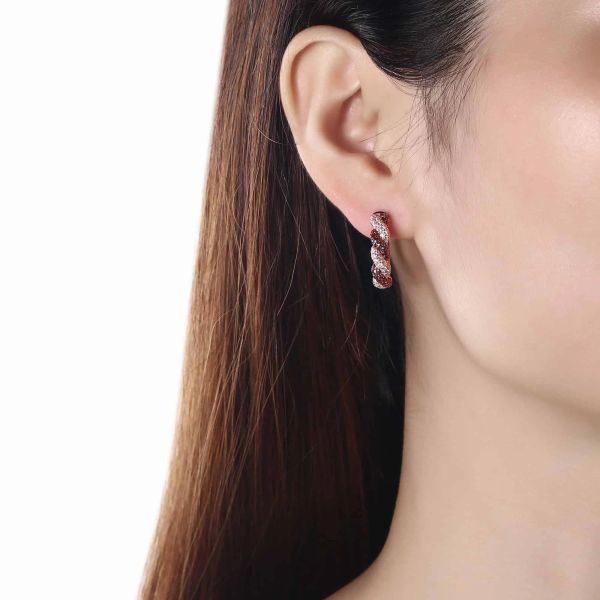 Šperky s granáty diamant náušnice - 200 #5