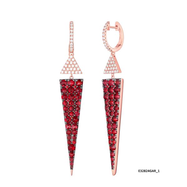 Šperky s granáty diamant náušnice - 201 #3