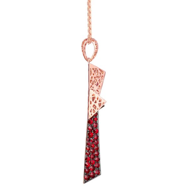Garnet gold pendant - 1008 #3