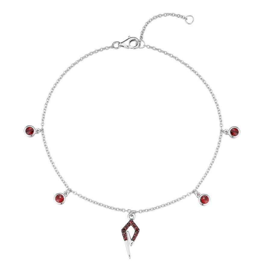 Šperky s granáty stříbro náramek - 394