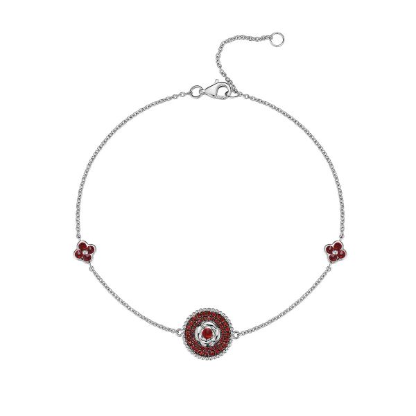 Garnet silver bracelet - 401 #2