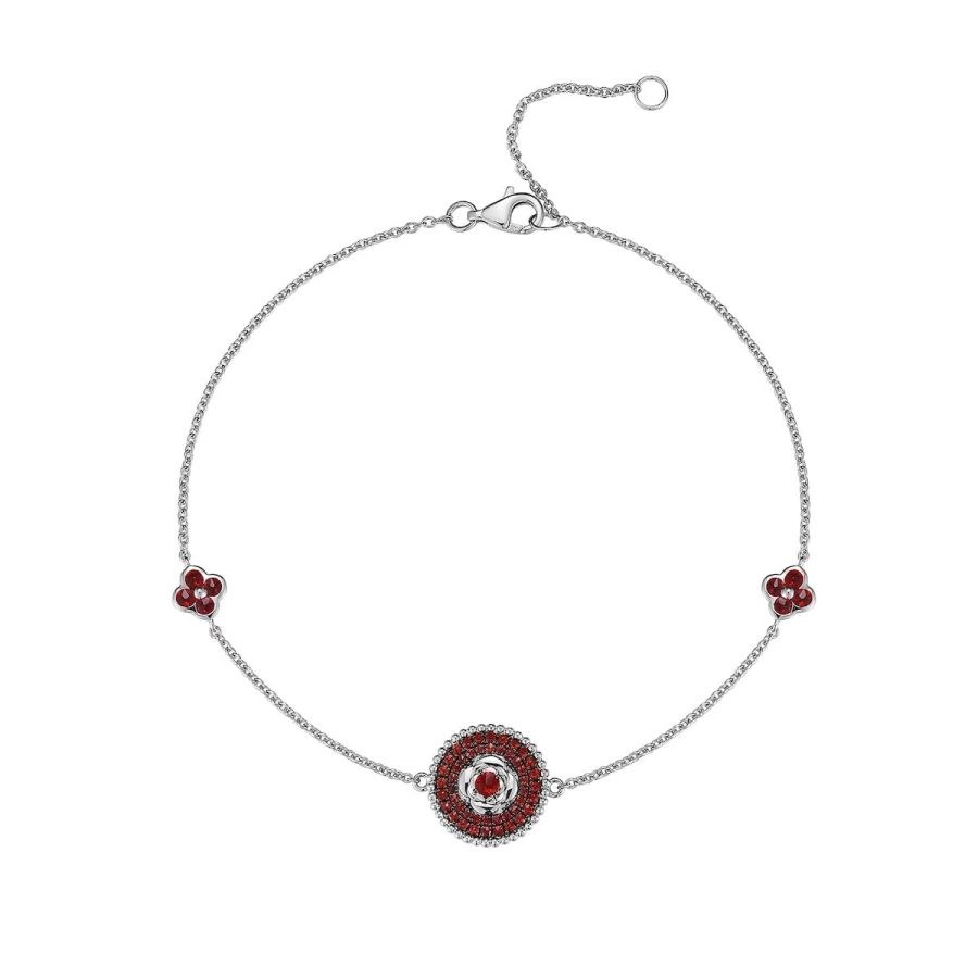 Garnet silver bracelet - 401
