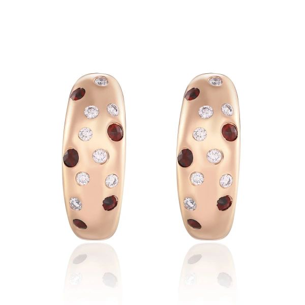 Šperky s granáty diamant náušnice - 536 #2