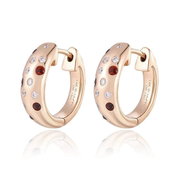 Šperky s granáty diamant náušnice - 536 #3